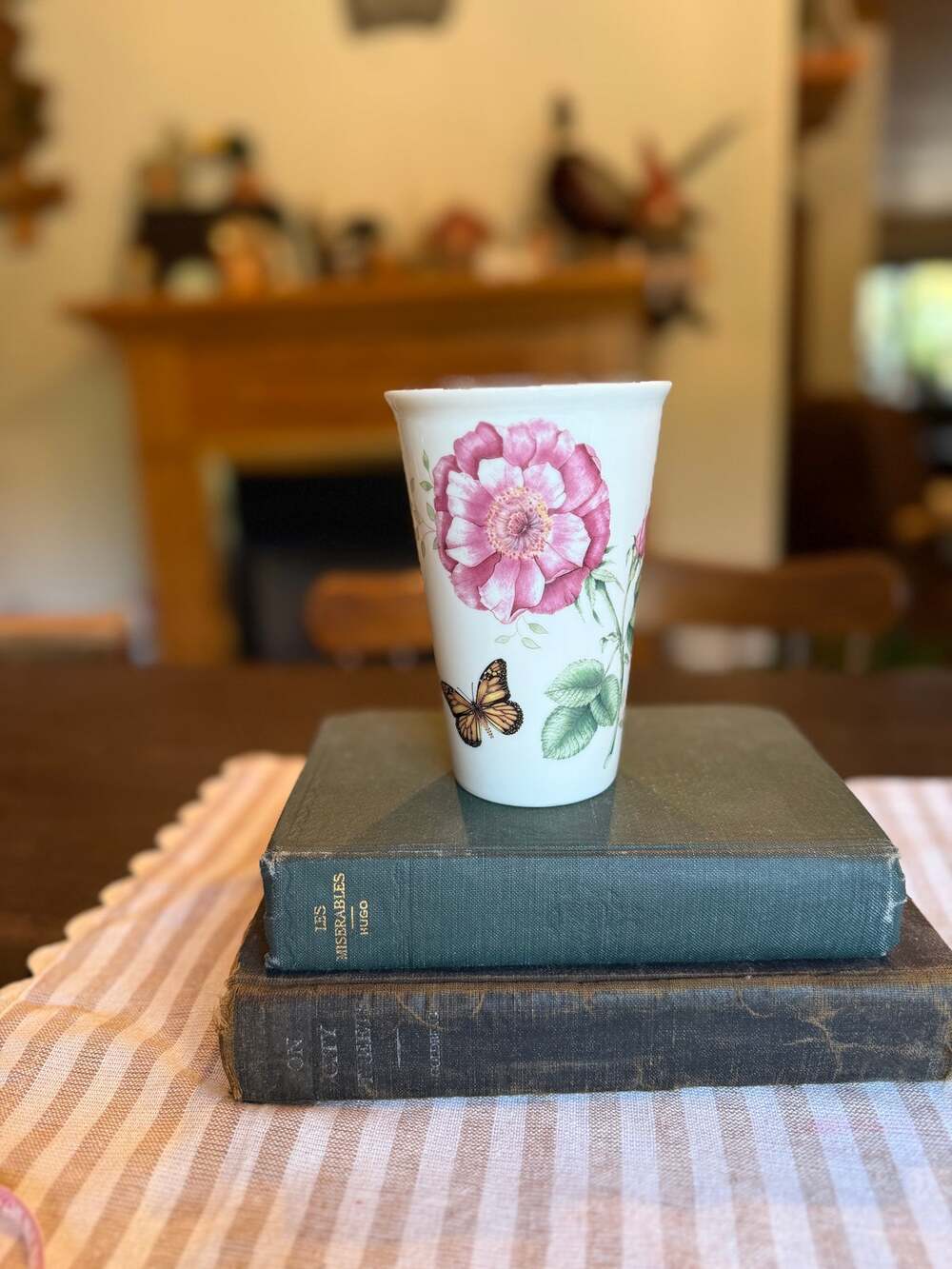 Lenox Butterfly Meadow Ceramic Thermal Travel Mug or Small Vase, No Lid for Mug